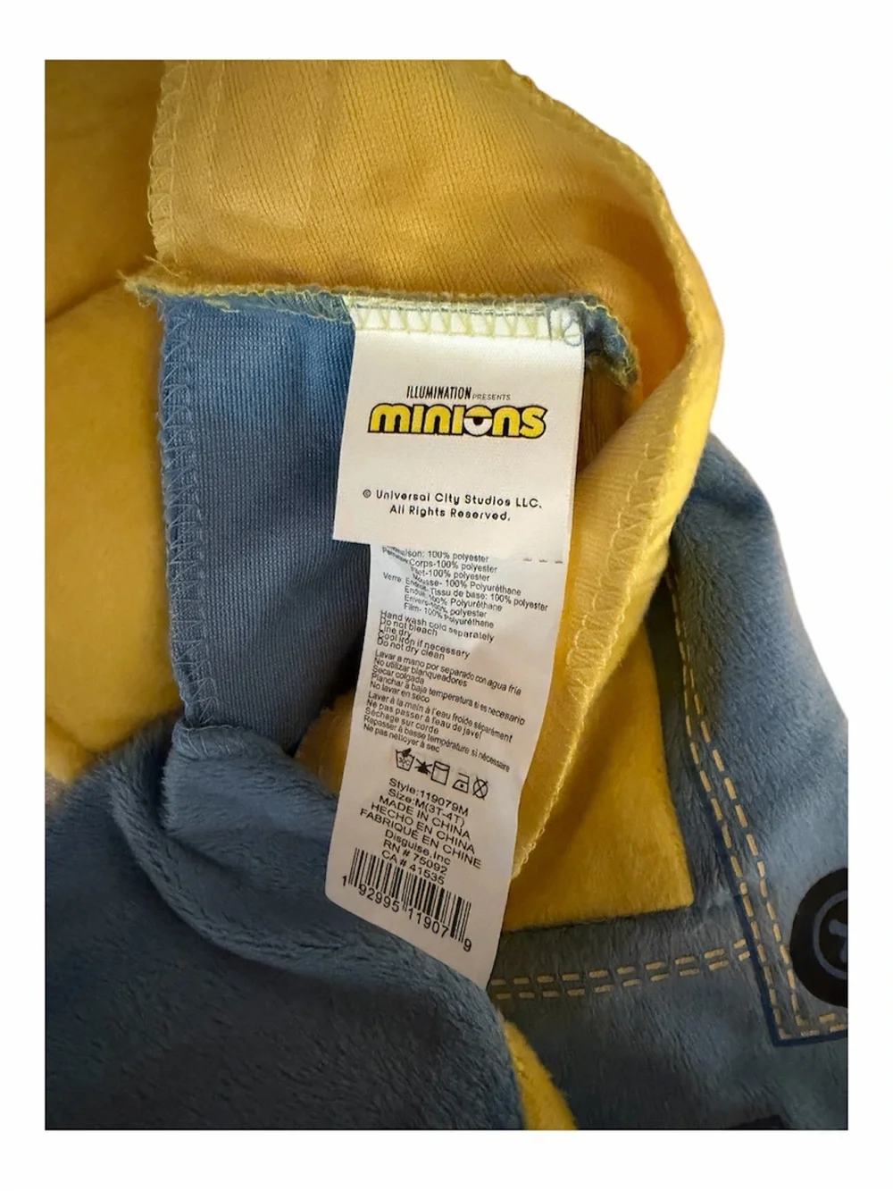 Minion-Inspired Kids Overalls Costume - Yellow & Blue size 3T-4T bob